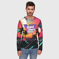 Лонгслив мужской GTA 6 night logo, цвет: 3D-принт — фото 2