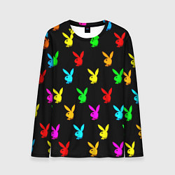 Мужской лонгслив Playboy pattern неон