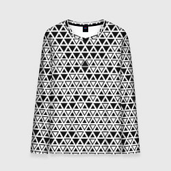 Лонгслив мужской Треугольники чёрные и белые, цвет: 3D-принт