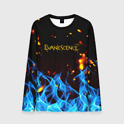 Лонгслив мужской Evanescence огонь рок группа, цвет: 3D-принт