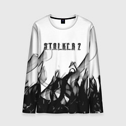 Лонгслив мужской Stalker 2 черный огонь абстракция, цвет: 3D-принт