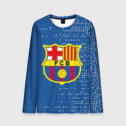 Лонгслив мужской Футбольный клуб Барселона - логотип крупный, цвет: 3D-принт