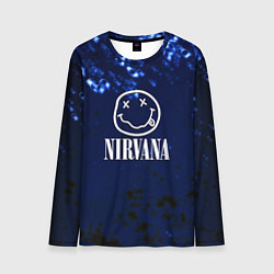 Лонгслив мужской Nirvana рок краски, цвет: 3D-принт