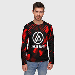 Лонгслив мужской Linkin park краски текстуры, цвет: 3D-принт — фото 2