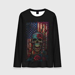 Лонгслив мужской Skull - USA, цвет: 3D-принт