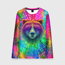 Лонгслив мужской Цветной медведь, цвет: 3D-принт
