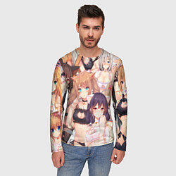 Лонгслив мужской Аниме тяночки, цвет: 3D-принт — фото 2