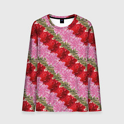 Лонгслив мужской Фон с лилиями и розами, цвет: 3D-принт
