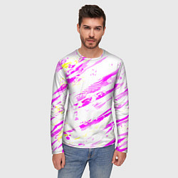 Лонгслив мужской Розовые паттерны, цвет: 3D-принт — фото 2