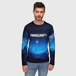 Лонгслив мужской Minecraft logo night, цвет: 3D-принт — фото 2