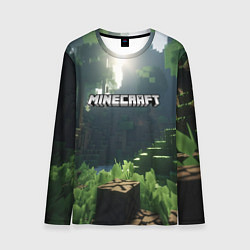 Лонгслив мужской Minecraft logo world, цвет: 3D-принт