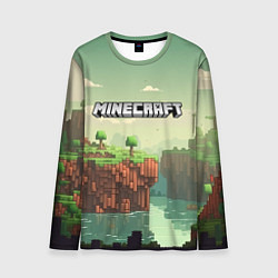 Лонгслив мужской Minecraft logo квадратный мир, цвет: 3D-принт