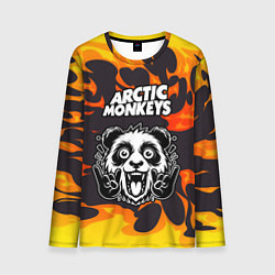 Лонгслив мужской Arctic Monkeys рок панда и огонь, цвет: 3D-принт