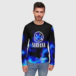 Лонгслив мужской Nirvana flame ghost steel, цвет: 3D-принт — фото 2