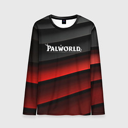 Мужской лонгслив Palworld logo black red abstract