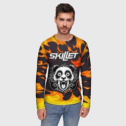 Лонгслив мужской Skillet рок панда и огонь, цвет: 3D-принт — фото 2