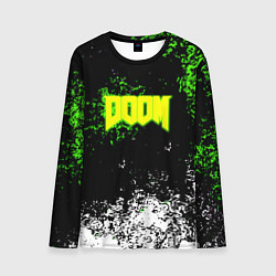 Лонгслив мужской Doom токсичное лого краски, цвет: 3D-принт