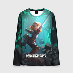 Мужской лонгслив Персонаж Minecraft с мечом