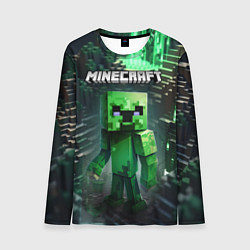 Лонгслив мужской Minecraft зеленый персонаж, цвет: 3D-принт