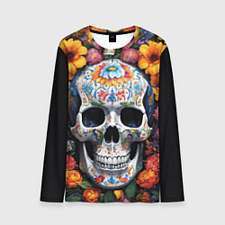 Мужской лонгслив Bright colors and a skull