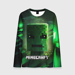 Лонгслив мужской Minecraft зеленая голова, цвет: 3D-принт