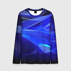 Мужской лонгслив Black and blue abstract background sport style