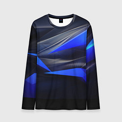 Мужской лонгслив Black and blue abstract background sport style