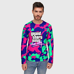Лонгслив мужской GTA vice city камуфляж, цвет: 3D-принт — фото 2