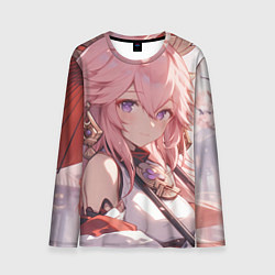 Лонгслив мужской Genshin Impact Яэ Miko smile, цвет: 3D-принт