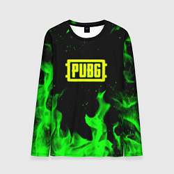 Лонгслив мужской PUBG кислотное лого огненный стиль, цвет: 3D-принт