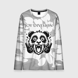 Лонгслив мужской Joy Division рок панда на светлом фоне, цвет: 3D-принт