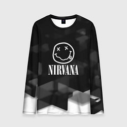 Лонгслив мужской Nirvana текстура рок, цвет: 3D-принт