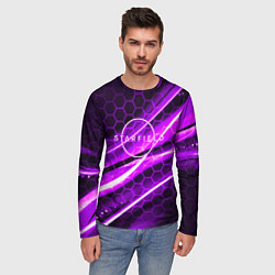 Лонгслив мужской Starfield game logo neon, цвет: 3D-принт — фото 2