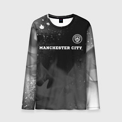 Мужской лонгслив Manchester City sport на темном фоне посередине