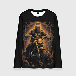Мужской лонгслив Брутальный мотоциклист