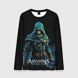 Мужской лонгслив Assassins creed персонаж нарисован на черном