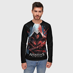 Лонгслив мужской Assassins creed красная краска, цвет: 3D-принт — фото 2