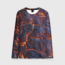 Лонгслив мужской Вулканическая лава, цвет: 3D-принт
