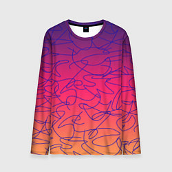 Мужской лонгслив Каракули на градиентном фоне
