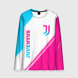 Лонгслив мужской Juventus neon gradient style вертикально, цвет: 3D-принт