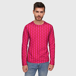 Лонгслив мужской Паттерн из красных кругов, цвет: 3D-принт — фото 2