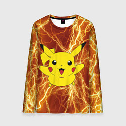 Лонгслив мужской Pikachu yellow lightning, цвет: 3D-принт