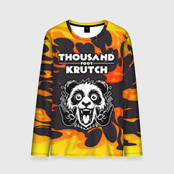 Лонгслив мужской Thousand Foot Krutch рок панда и огонь, цвет: 3D-принт