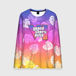 Лонгслив мужской Grand Theft Auto VI - пальмы, цвет: 3D-принт