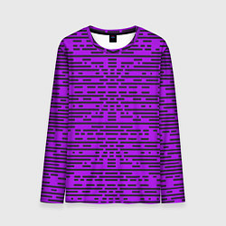 Лонгслив мужской Чёрные полосы на фиолетовом фоне, цвет: 3D-принт