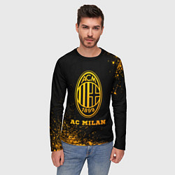Лонгслив мужской AC Milan - gold gradient, цвет: 3D-принт — фото 2