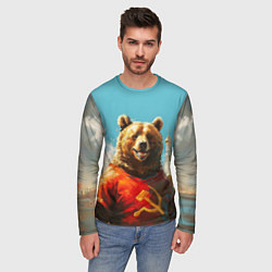 Лонгслив мужской Медведь с гербом СССР, цвет: 3D-принт — фото 2