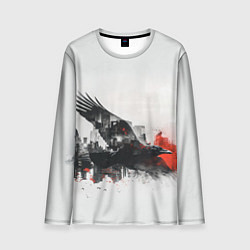 Лонгслив мужской Летающий ворон и город, цвет: 3D-принт