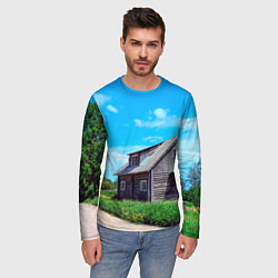 Лонгслив мужской Дом в деревне, цвет: 3D-принт — фото 2