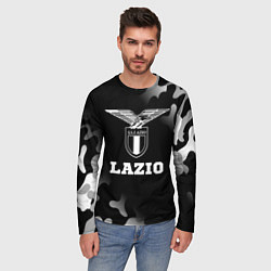 Лонгслив мужской Lazio sport на темном фоне, цвет: 3D-принт — фото 2
